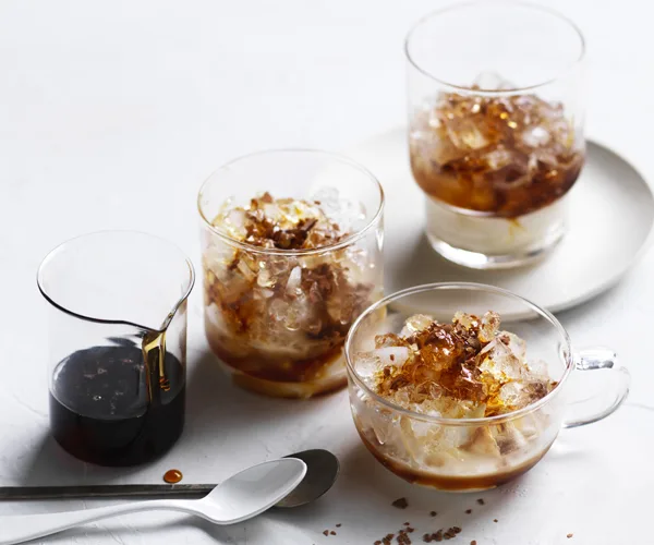 Shaved ice with espresso and marscapone