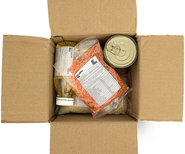 A ration pack distributed to Syrian refugees, the same pack that participants in Act for Peace's Ration Challenge will be expected to survive on for a week.