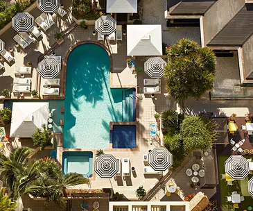 QT Gold Coast's outdoor pool and spa