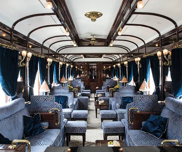One of the suites on the Venice Simplon-Orient Express, which is up there with the most luxurious trains in the world