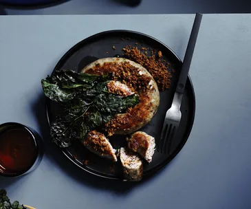 Lucanian sausages with crisp cavolo nero