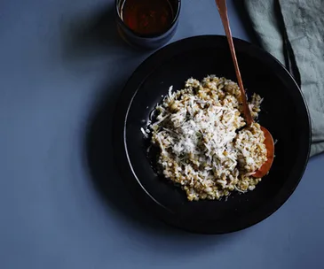Pearl barley polenta
