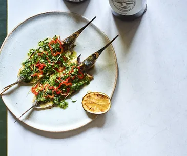 Garfish with sauce chien and habanero