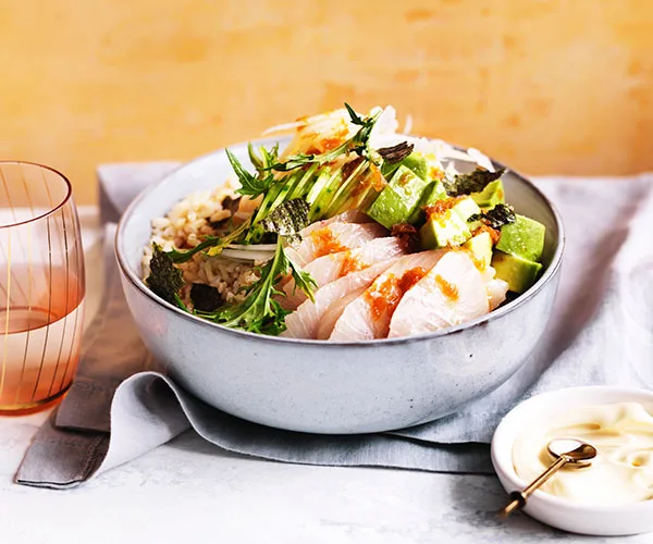 Kingfish poke with pickled ginger ponzu