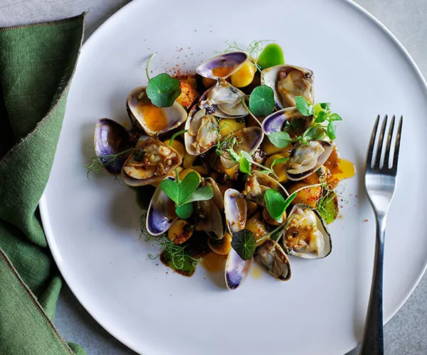 Gnocchi with spicy pipi sauce and wild herbs