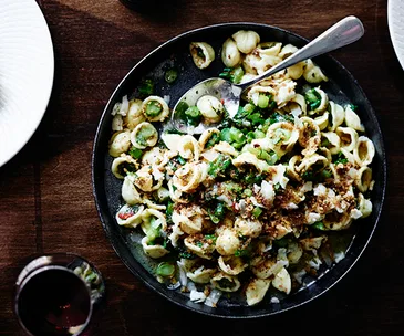 Tipo 00's orecchiette with broccolini, anchovy, garlic, chilli and Asiago