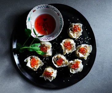Pork, scallop and sticky rice siu mai dumpling