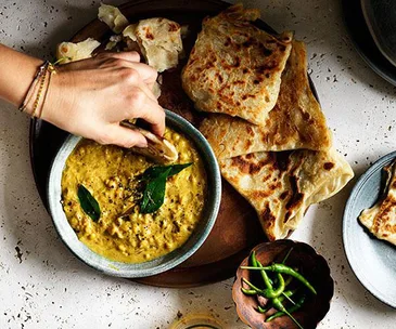 Roti with chana dhal