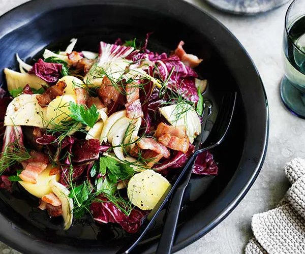 Potato, bacon and pickled fennel salad