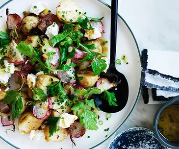 Roast radish and potato salad