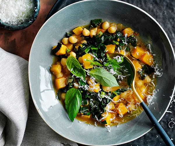 Chickpea, pumpkin and cavolo nero soup recipe