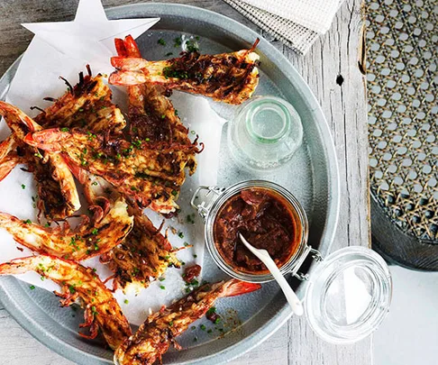 Barbecue prawns