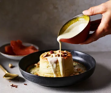 Twice-baked Roquefort soufflé