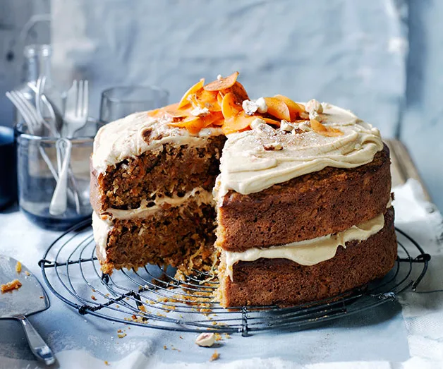 Ginger-carrot cake with salted butterscotch frosting