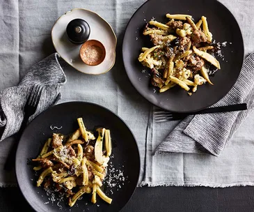 Casarecce with sausage and mushrooms recipe