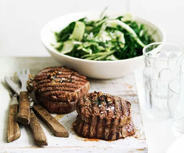 Beef braciole with cavolo nero and parmesan salad
