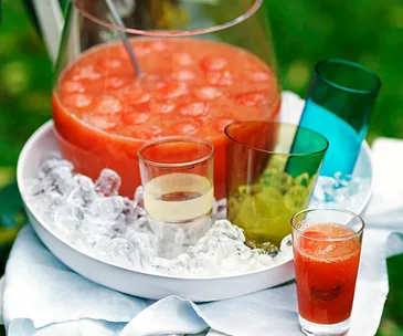 Watermelon, orange and rhubarb punch