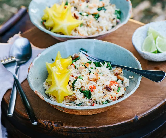 Amy Chanta and Palisa Anderson's khao padt bpla khem (mackerel fried rice)