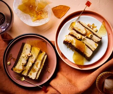 Gianduja and affogato mousse cake