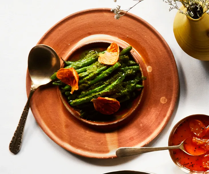 Helly Raichura's green beans and coriander stir-fry (sheemaur dhonay saag)