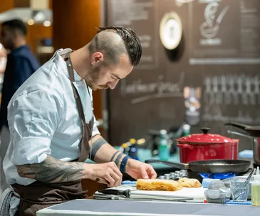 Chef Robin Wagner in kitchen