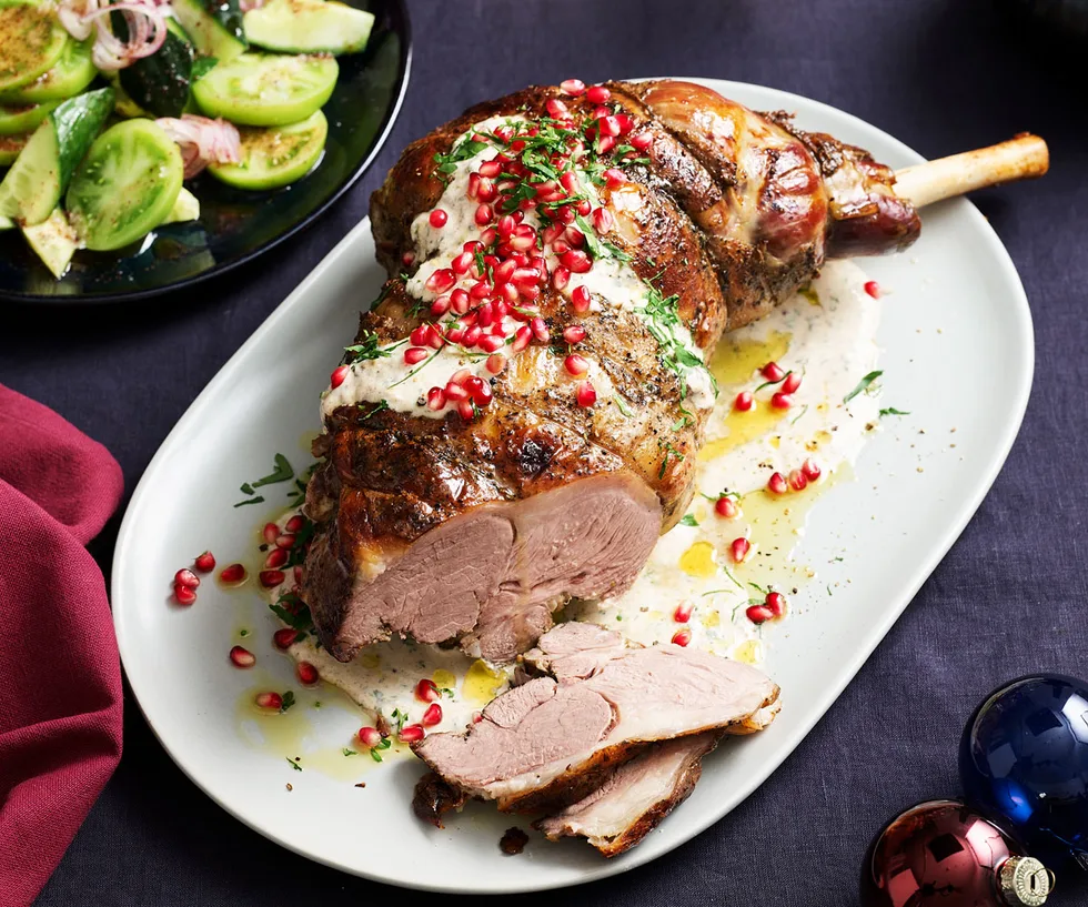Barbecued lamb in baharat and yoghurt