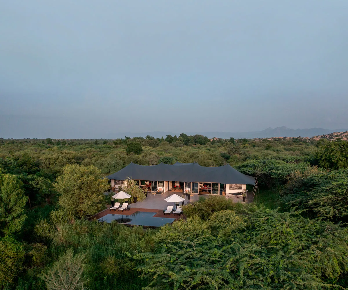 Aerial image of Suján Jawai luxury accommodation