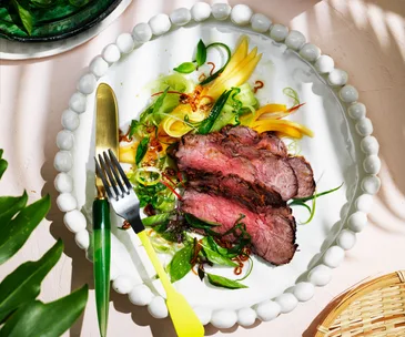 Lemongrass beef with mango and Thai basil