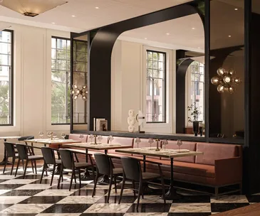 Art Deco-style dining room of Brasserie 1930 at Capella Sydney Hotel