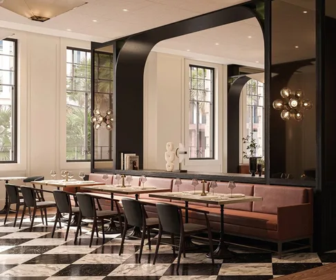 Art Deco-style dining room of Brasserie 1930 at Capella Sydney Hotel