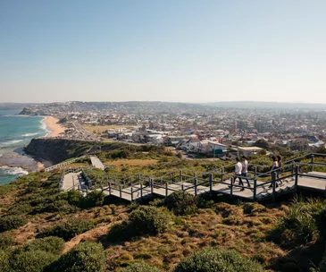 People walking on coastal track in Newcastle, NSW