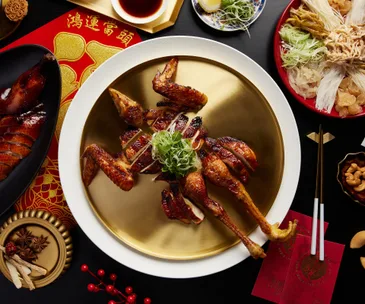 Victor Liong’s laquered cockerel with eight-spice salt