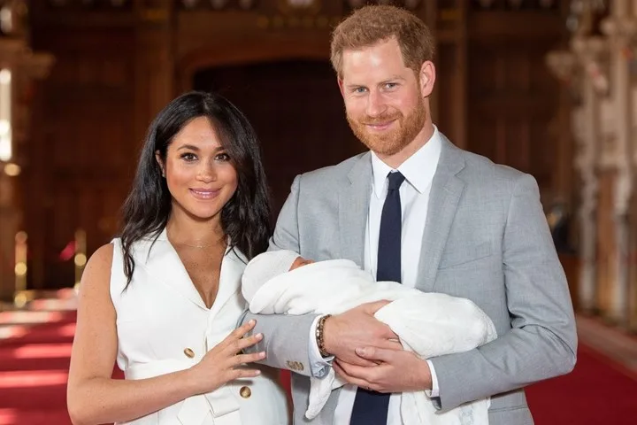 Harry and Meghan with baby Archie.