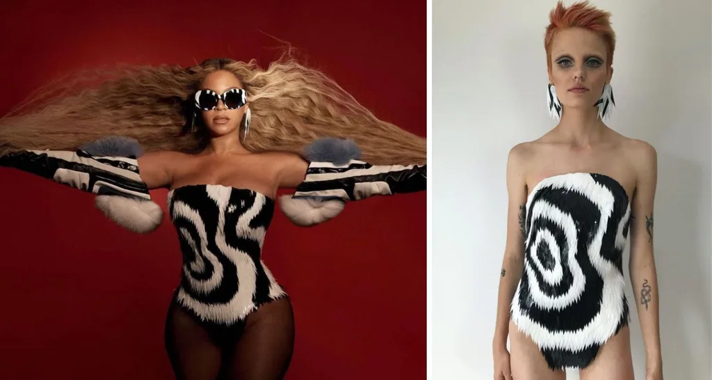 Bethany Cordwell designed the bodysuit and earrings Beyoncé wore