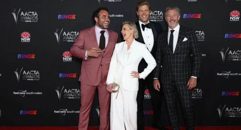 Hosts of The Living Room pose at the 2021 AACTA Awards.