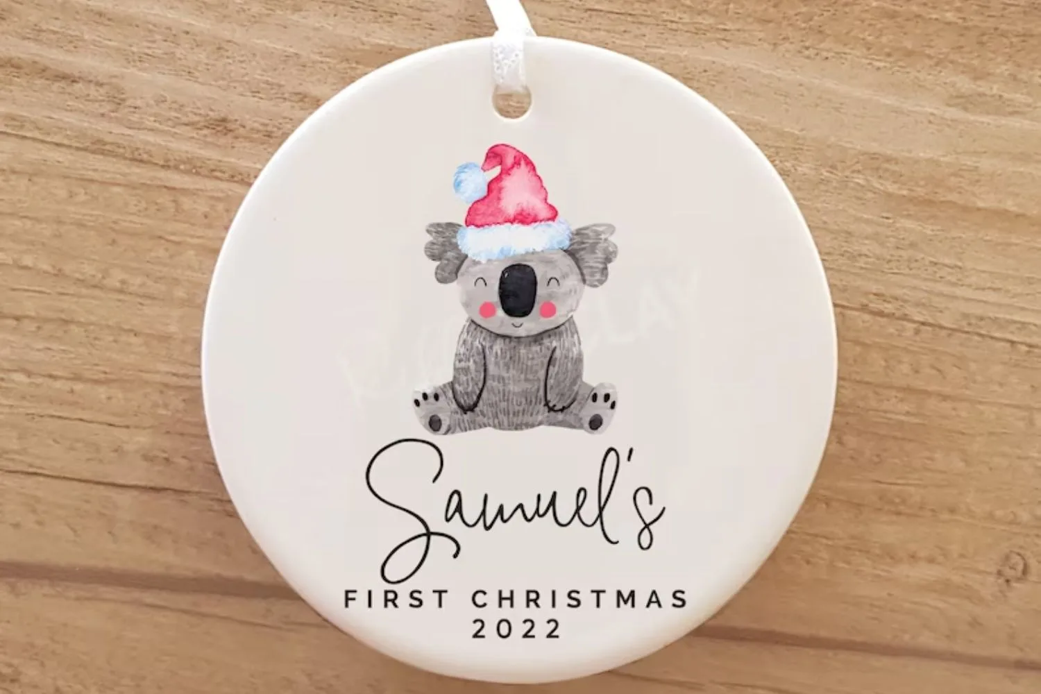 Koala Christmas personalised bauble
