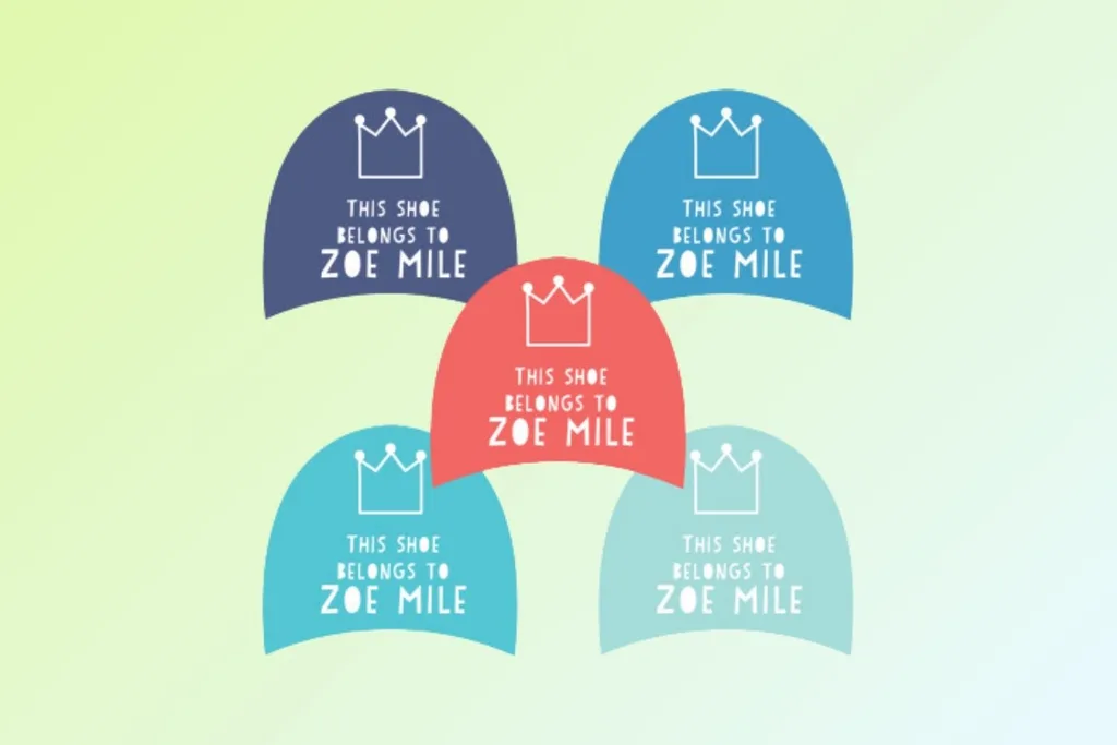 Stuck on you shoe label