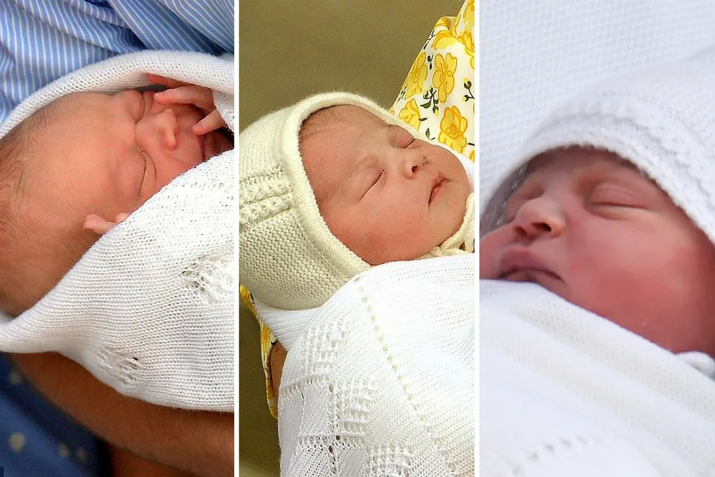 From left to right: Prince George, Princess Charlotte, and the third royal baby