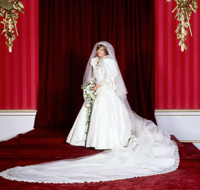 Princess Diana in her wedding gown