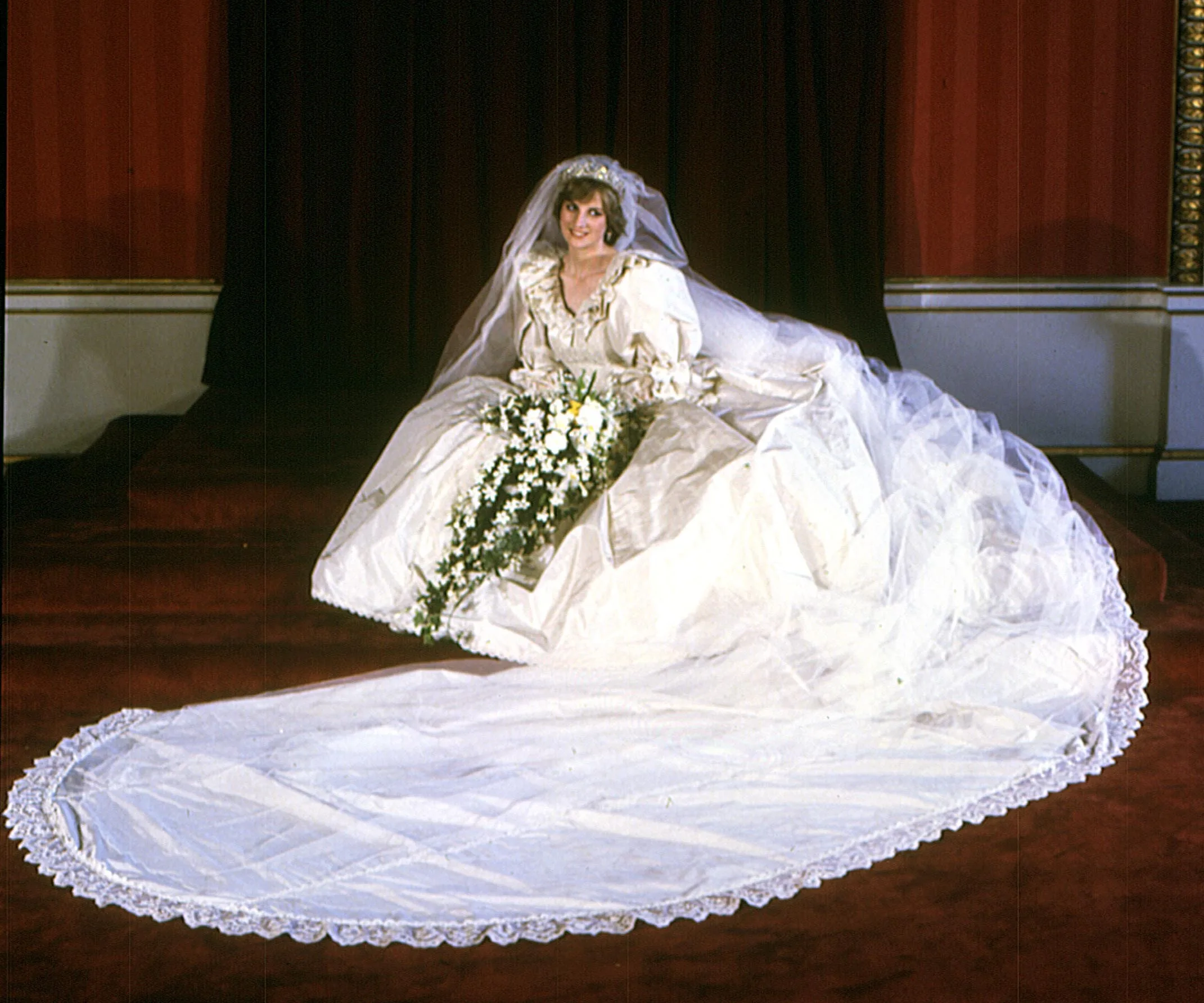 Princess Diana in her wedding gown