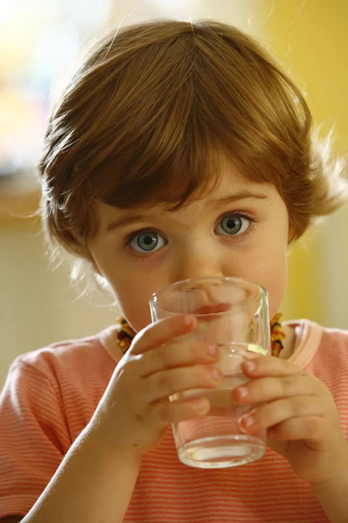 toddler drinking water