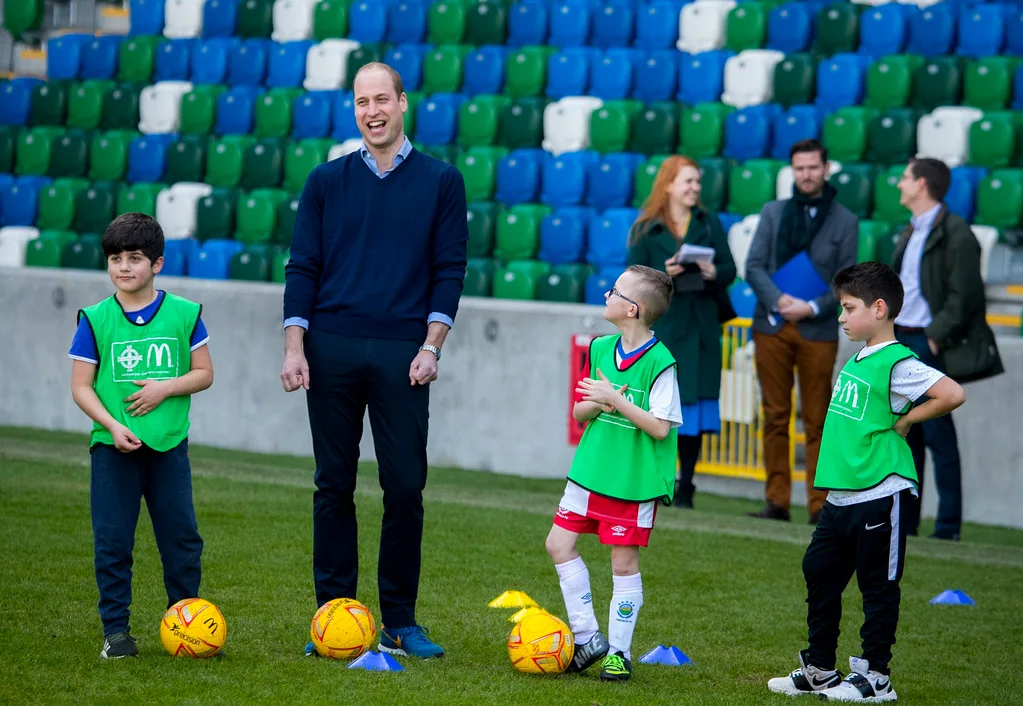 Prince William with a football