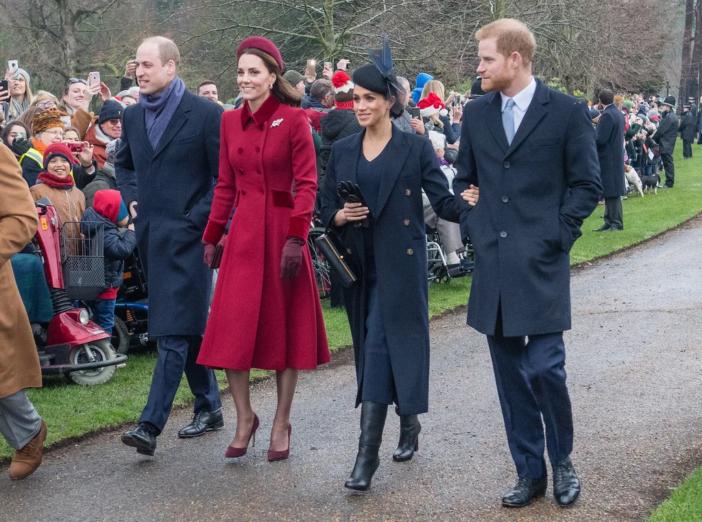 Kate Middleton Meghan Markle Prince William and Prince Harry Christmas Day Church service at Sandringham Estate