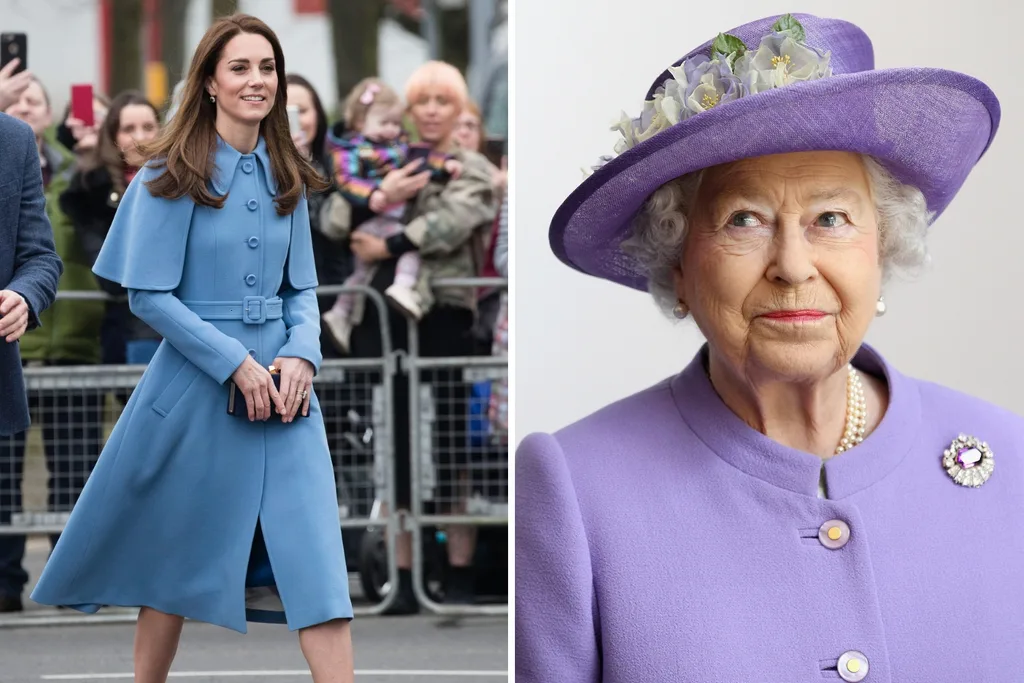 The Queen keeps a watchful eye on Kate's fashion choices.