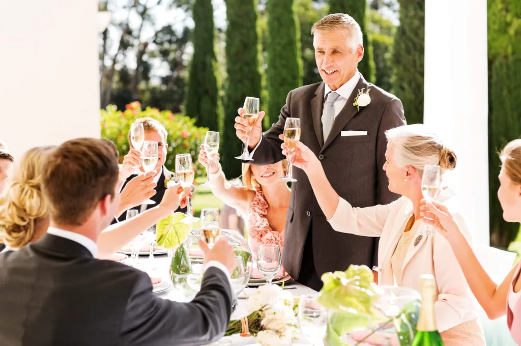 Father of the bride toasting at a wedding