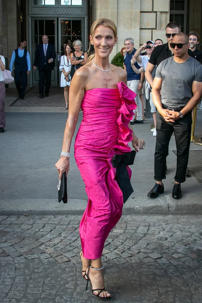 celine dion miu miu dress paris fashion week