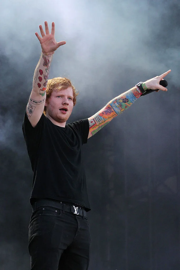 Ed Sheeran performing at the Pinkpop Festival