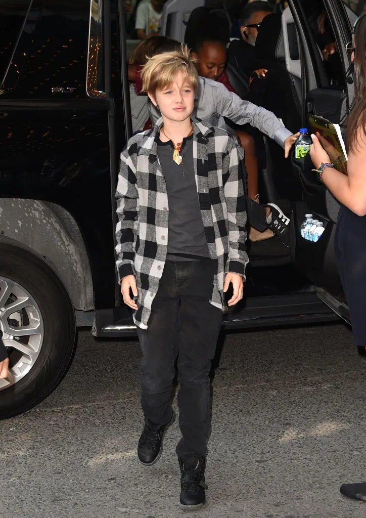 Shiloh Jolie-Pitt pictured getting out of a car at the 2017 Toronto International Film Festival