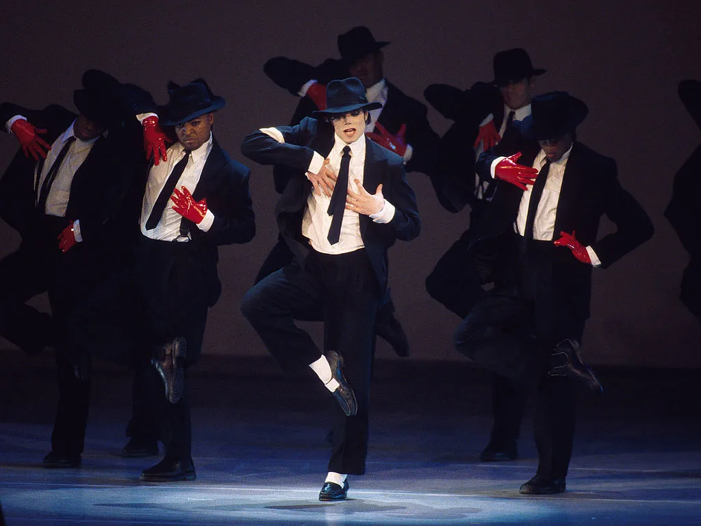 Michael Jackson performing the robot dance on stage