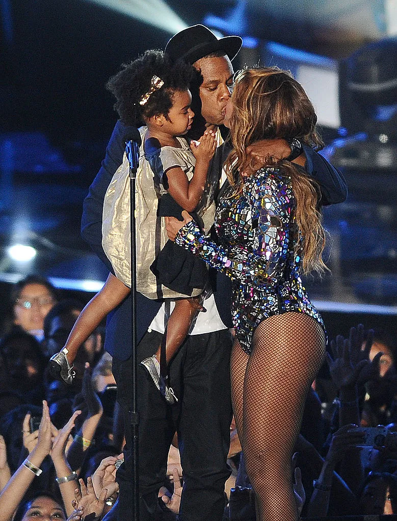 Jay-Z, Beyonce and their daughter, Blue Ivy Carter at the 2014 MTV Video Music Awards